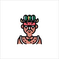 A man with a headdress on his head vector