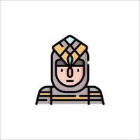 A knight in armor icon vector