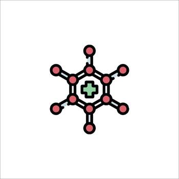 A molecule with four dots on it vector