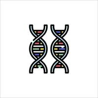 Two dna strands are shown in a line vector