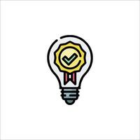 A light bulb with a check mark on it vector