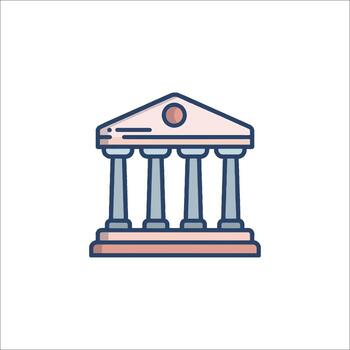 A building with columns and pillars on a white background vector