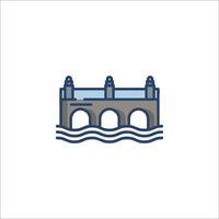 A bridge with water and waves in the background vector