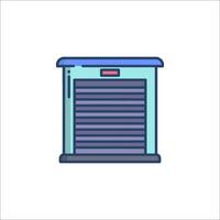 A blue and gray box with a door on it vector