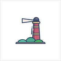 A lighthouse icon with a windmill on top vector