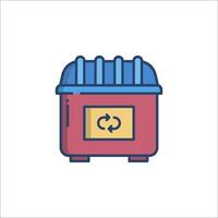 A trash can with a recycling symbol on it vector