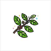 A branch with leaves and berries on it vector