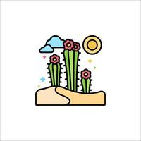 Cactus plants in the desert icon vector
