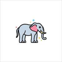 An elephant with colorful stars on it's head vector