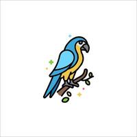 A colorful parrot sitting on a branch vector