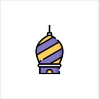 A cartoonish illustration of a dome with a yellow and purple stripe vector