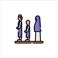 A family of people standing on a platform vector