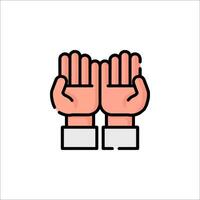 Two hands are holding up a sign that says stop vector