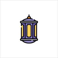 A purple and yellow lantern icon on a white background vector