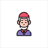A man with a beard and a red cap vector