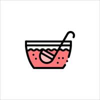 A bowl of fruit with a spoon in it vector