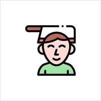 A man with a hat on his head vector