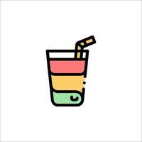 A colorful drink with a straw in it vector