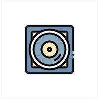 A blue and yellow disc icon on a white background vector