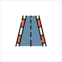 An illustration of a road with a barrier vector