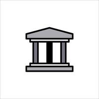 A building icon with columns and a door vector