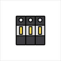 A black and yellow electrical panel icon vector