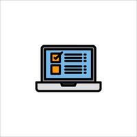 A laptop with a check box icon vector
