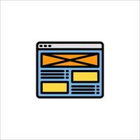 A website icon with a yellow and orange background vector