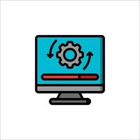 A computer monitor with gears on it vector