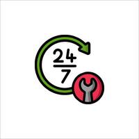 A logo for a 24 7 service vector