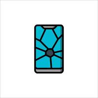 A broken phone icon on a white background vector