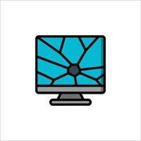 Broken computer icon illustration vector