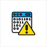 A computer with a warning sign and a computer screen vector