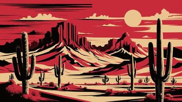 Wild West Desert abstract art background. vector