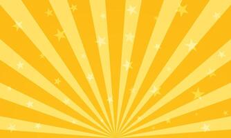 Magic circus poster. Sunlight horizontal background. Orange color burst background with shining stars. Backdrop with sunburst. illustration vector