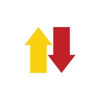 Yellow and Red Direction Arrow vector