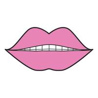 Lips Nostalgic Retro Icon vector