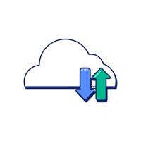 Clouds Icon with Upload and Download vector