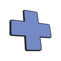 Plus Sign Nostalgic Retro Icon vector