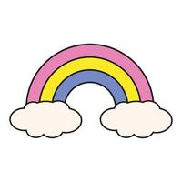 Rainbow Nostalgic Retro Icon vector