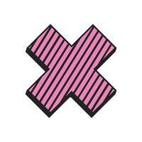 X Sign Nostalgic Retro Icon vector