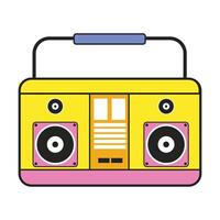 Yellow Radio Nostalgic Retro Icon vector