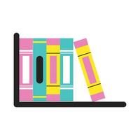 Colorful Books on a Bookshelf vector
