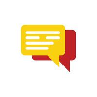Red and Yellow Speech Bubble Icon vector