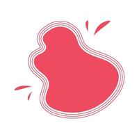 Organic blob shape abstract red color illustration isolated background. vector
