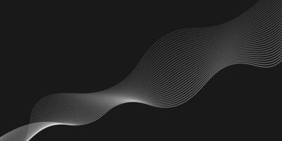 White wave stripe lines on black background. Illustration vector