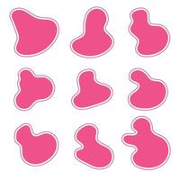 Organic blob shape abstract pink color. illustration isolated on white background vector