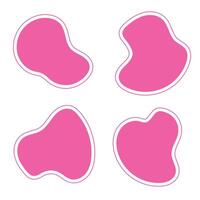 Set of liquid decorative element graphic element. Doodle drops with outline vector