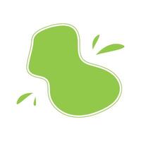 Organic blob shape abstract green color illustration isolated background. vector