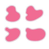 Pink flat liquid blob set. Liquid Spots isolated on white. Geometric shape background for design vector